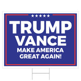 Trump Vance 2024 Make America Great Again Blue 18" x 24" Presidential Campaign Yard Sign