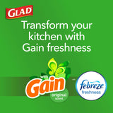 Glad Trash Bags, Medium Kitchen Drawstring Garbage Bags 8 Gallon White Trash Bag, Gain Original Scent (Package May Vary), Fresh, 80 Count