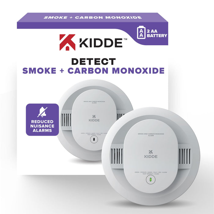 Kidde Smoke & Carbon Monoxide Detector, AA Battery Powered, LED Warning Light Indicators