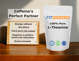 FitPowders L-Theanine Powder 100% Pure, Non-GMO, Vegan, Gluten Free Theanine Powder Supplement (Multiple Sizes) Mood and Cognitive, Stress Relief and Relaxation, Scoop Included (250 Grams)
