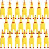 Zddaoole 20 Pcs Rubber Chicken,Screaming Chicken,Squeeze Chicken,Yellow Rubber Squaking Dog Toys,Prank Novelty Noise Toy