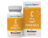 Superior Source Vitamin C 500 mg MicroLingual Tablets - Buffered VIT C Tangy Orange Melts - Immune System Booster, Energy Vitamins - 90 Count