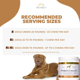 PetScy - Probiotic Chews for Dogs, Probiotic for Dogs of All Ages, Sizes & Breeds with Prebiotic Fiber and Pure Omega-3 for Dogs, Improves Skin, Coat, and Gut Health, 30 Chews