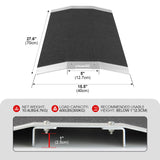 Ruedamann 27.6" W x 1" H Wheelchair Ramp,600lbs Capacity,Bridge Threshold Ramp with Supporting Frame and Non-Slip Surface,Aluminum Ramp for Wheelchairs, Stairs,Vans, Steps