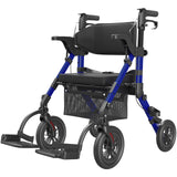 VOCIC Transport-Wheelchair-Lightweight-Foldable, Walker Wheelchair Combo, Rollator Walkers for Seniors with Seat, 2 in 1 Rolling Walker, 300lb Adults 4 Wheel Transport Chair w/Brakes & Pouch-2024 New