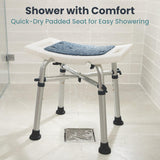 PELEGON Shower Chair for Inside Shower (350 lb) - Adjustable Height Shower Stool - Shower Seats for Adults, Bath Stools for Shower to Sit, Shower Chair, Shower Stools for Adults Sitting - Teal