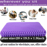 NC Gel Seat Cushion for Long Sitting, Pressure Relief pad, Back, Hip, Sciatica, Tailbone Pain Relief Cushion, Use for The Car, Office, Wheelchair, Stadium Bleachers, Outdoor Travel .(Purple)