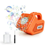 Bubble Maker for Kids, Durable and Portable Automatic Bubble Machine, Automatic 20000+ Bubble Machine for Christmas, Parties, Suitable for Indoor and Outdoor, orange Fansteck