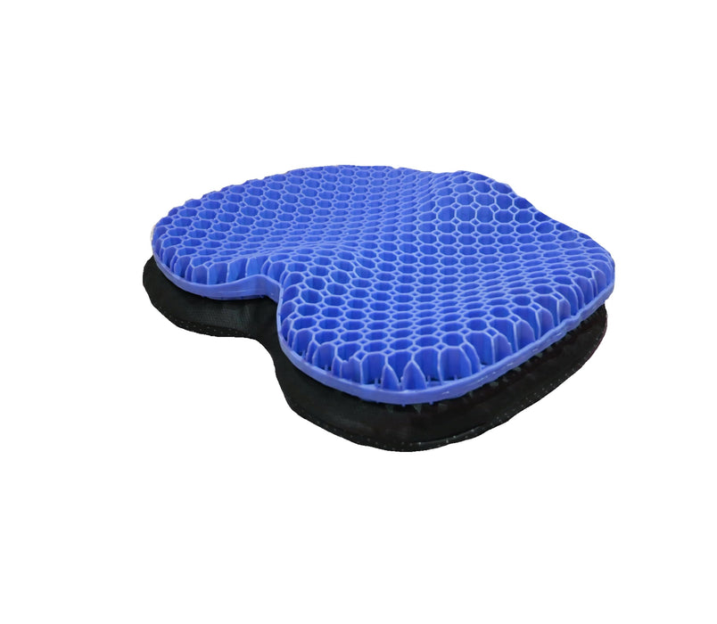 ComforTec Blue Gel Seat Cushion - Honeycomb Cooling Seat Cushion Back Support, Pressure Relief & Long Sitting - Non-Slip Chair Cushion Traveling, Wheelchair, Car Seat, Office & Gaming Chair (Blue)