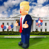 8ft Inflatable Trump Outdoor Decorations Blow Up Inflate Donald with Thumb Up Lighted Celebration with Blue Suit & Red Tie President Election Decor for Halloween Xmas Themed Party Yard Garden