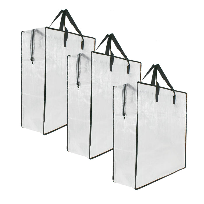 3 Pack Clear Storage Bags with Zipper and Handles, Blanket Bags For Closet Storage, Moving and Packing Supplies for College, Underbed Storage Organizer for Clothes Pillow Bedding Christmas Wreath