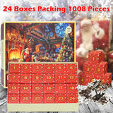 Puzzle Advent Calendar, 2023 Jigsaw Puzzle 1008 Pcs 24 Days Countdown Calendar,Santa's Surprise,Family Game Puzzle,Christmas Gift Idea for Adult, Kids