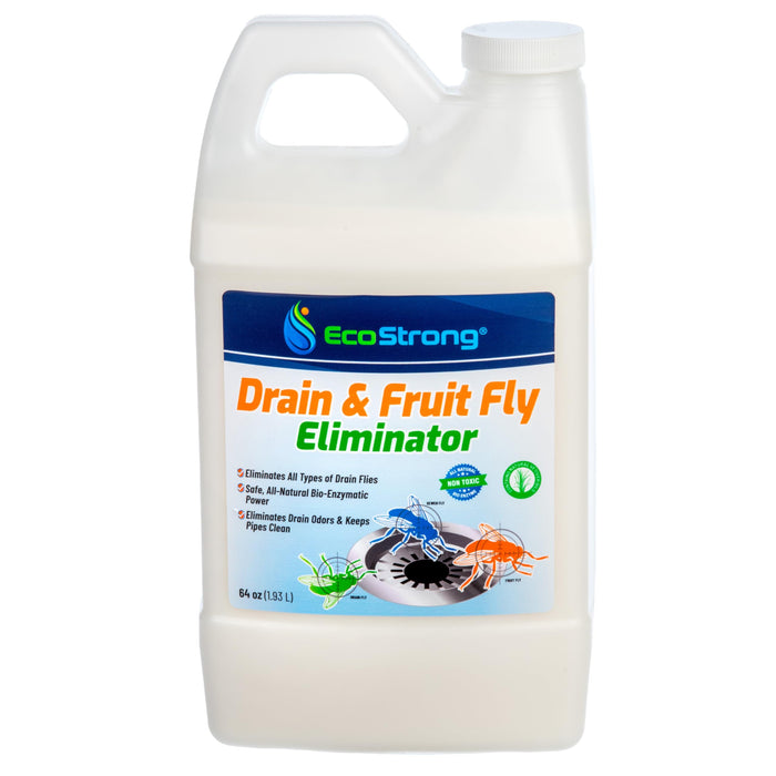 Fruit Fly Drain Treatment | Drain Fly Eliminator | All-Natural, Eliminates Gnats, Sewer Flies and More - Works in All Drains (64 Oz)