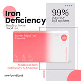 NEWFOUNDLAND Iron Levels Test Kit - Anaemia Detection & Iron Deficiency - 99% Accurate Home Test for Iron Levels - Hemoglobin & Red Blood Cell Testing - CE Certified - 1pc Anaemia Test Kit