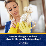 Wright's by Weiman Silver Cleaner and Polish Cream - 8 Ounce with Polishing Cloth - Ammonia-Free - Gently Clean and Remove Tarnish without Scratching