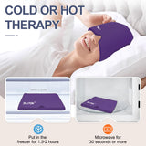 EXQUISLIFE Migraine Headache Relief Cap, Gel Ice Head Wrap, Hot and Cold Therapy, Headache Eyes Mask for Sinus, Puffy Eyes, Tension and Stress Relief (Purple)