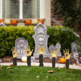 5Pack Halloween Zombie Hands Pathway Lights, Battery Operated Waterproof Arms Stake Lights for Halloween Decorations Outdoor Garden Yard Pathway Decor - Hands