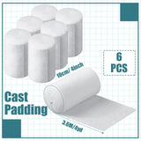 Nuanchu 6 Rolls Cast Padding Soft Individual Pack Padding Use with Plaster Cloth Gauze Bandage for Halloween Wrap Bandage Art Projects, Body Casts, Mask Making, Hobby Craft (4 Inch X 12 ft)