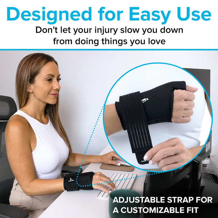 Arctic Flex Wrist Ice Pack Wrap - Extra Strength Hot & Cold Therapy - Reusable Hand & Thumb Freeze Sleeve - FSA/HSA Approved for Arthritis, Carpal Tunnel, Surgery, & Pain Relief (Fits Left & Right)