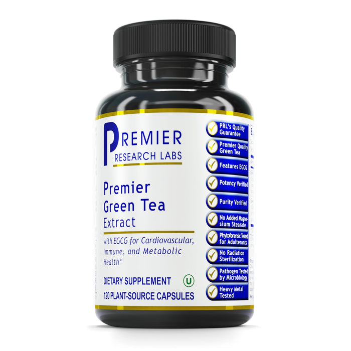 Premier Research Labs Green Tea Extract - Antioxidant Capsules - Supports Cardiovascular, Metabolic & Immune Health* - Pure Vegan & Kosher Certified - 120 Plant-Source Capsules