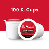 Tim Hortons Dark Roast Coffee, Single-Serve K-Cup Pods Compatible with Keurig Brewers, 100ct K-Cups