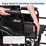 Drive Medical RTLREB18DDA-SF Rebel Lightweight Wheelchair with Swing-Away Footrest, Red