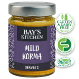 BAY'S KITCHEN Low FODMAP Mild Korma Stir-in Sauce, Indian Curry Ready To Cook Sauce, Gluten-Free, IBS-Friendly and suitable for Vegans (260g)