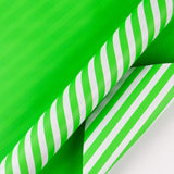 WRAPAHOLIC Reversible Wrapping Paper - Green and Stripes Design for Birthday, Holiday, Wedding, Baby Shower Wrap - 30 inch x 33 feet