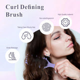Curl Defining Brush, Curly Hair Brush Curl Brush for Curly Hair, Curl with Prongs Define Styling Brush, Shaping and Defining Curls For Women Men Less Pulling and Curl Separation (Purple)