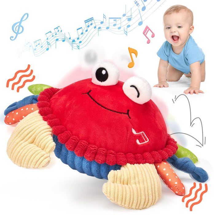 hahaland Baby Toys 6+ 12-18 Months - Crawling Musical Dancing Walking Moving Bouncing Learning Crab Tummy Time Toy Sensory Toddler Toys for 1-3 Year Old Christmas Birthday Gifts Stocking Stuffers