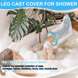 VESKIMER Extra Wide - 100% Waterproof Leg Cast Cover for Shower Adult, Reusable Shower Boot Cover Watertight Foot Protector - Perfect Fit for Leg Foot Ankle and No Mark on Skin