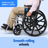 Medline Excel Extra-Wide Bariatric Wheelchair For Adults and Seniors with 24" Wide Seat, Supports up to 500 lbs