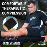 Vive Thigh Brace - Hamstring Quad Wrap - Adjustable Compression Sleeve Support for Pulled Groin Muscle, Sprains, Quadricep, Tendinitis, Workouts, Sciatica Pain and Sports Recovery - Men, Women (Black)