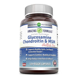 Amazing Formulas Glucosamine Chondroitin & MSM 120 Veggie Capsules | Shellfish Free | Non-GMO | Gluten Free | Made in USA | Suitable for Vegetarians