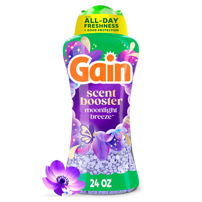 Gain In-Wash Laundry Scent Booster, Moonlight Breeze Scent, 24.0 OZ, Fresh Extender + Odor Protection