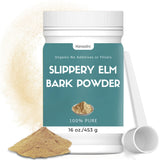 16 oz Slippery Elm Powder Organic, Slippery Elm Bark Powder Organic, No Bitter Taste, 100% Pure & Natural, Instant, Food-Grade, Vegan, Pet Friendly