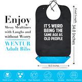 Wentur Adult Bibs for Men Washable - Funny Adult Bibs for Eating with Crumb Catcher - Adjustable Dining Clothing Protectors for Elderly Adults - Birthday Gag Gifts for Elderly Men Women (1 Pack)