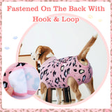 FUAMEY Recovery Suit for Dogs After Surgery,Soft Breathable Dog Bodysuit E-Collar & Cone Alternative Surgical Suit,Male Female Dog Neuter Spay Suits Anti Licking Wounds Onesie Pink Leopard S