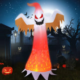 Dearsun 8FT Giant Halloween Inflatable Ghost with red Flame lamp Inside, Blow up Halloween Inflatable Outdoor Decoration Jumbo Party Yard Decoration (Ghost with Flame lamp)