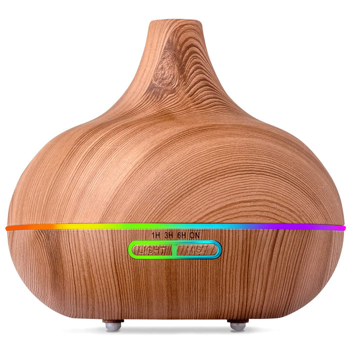 Ultimate Aromatherapy Diffuser | Modern Ultrasonic Diffuser with 4 Timer & 7 Ambient Light Settings Light Wood