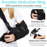 Vive Shoulder Abduction Sling - Immobilizer for Injury Support - Pain Relief Arm Pillow for Rotator Cuff, Sublexion, Surgery, Dislocated, Broken Arm - Brace Includes Pocket Strap, Stress Ball, Wedge