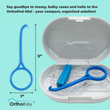 OrthoKey Clear Aligner Removal Tool | Invisible Removable Braces, Denture, Brackets, Retainer Remover Key | Personal Orthodontic Supplies, Dental-Grade for Ortho Cleaning & Travel Use | (2-Pack) Blue