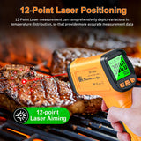 Infrared Thermometer Pyrometer -58℉ to 1796℉(-50~980°C), 30:1 Non Contact Digital Laser Thermometer Temperature Gun for Cooking, Home Repairs, High and Low Temperature Alarm, Adjustable Emissivity