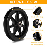 2Pcs 6 Inch Replacement Wheelchair Wheels for Walkers - Environmentally Friendly Rubber Material, Wear-Resistant PU Tires, Anti-Slip, and Durable ABS Wheel Hub (6IN Narrow 2Pcs)