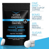 Viter Energy Extra Strength Caffeinated Mints 80mg Caffeine, B Vitamins, Sugar Free. (Wintergreen, 8oz, Bulk Bag)