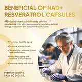 Life Nutrition 120 Capsule-1000MG NAD+ Resveratrol Boosting Supplement More Efficient Than NMN Nicotinamide Riboside for Cellular Energy Metabolism & Repair, Vitality & Healt