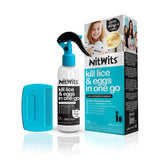 NitWits All-in-One Head Lice Treatment Spray, Kills Nits & Eggs, Includes Lice Spray 120ml & Nit Comb