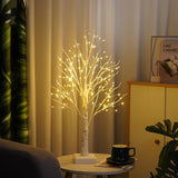 144 LED Artificial Tree Lamp with Timer, DIY Birch Tree with LED Lights, Lighted up Tree Lamp USB/Battery Powered, Fairy Light Spirit Tree for Table Home Wedding Bedroom Christmas (Warm White)