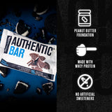 Authentic Bar Cookie Crumble Protein Bars - Tasty Meal Replacement Energy Bars w/ 15g Whey Protein Isolate, Natural Sugars from Pure Honey, Healthy Fat Peanut Butter Foundation - 12 Pack