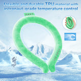 Neck Cooling Tube, Wearable Cooling Neck Wrap for Summer, Reusable 18℃/64℉ Ice Ring Neck Cooler for Heat Outdoor Sports, Outdoor Workers (Green)